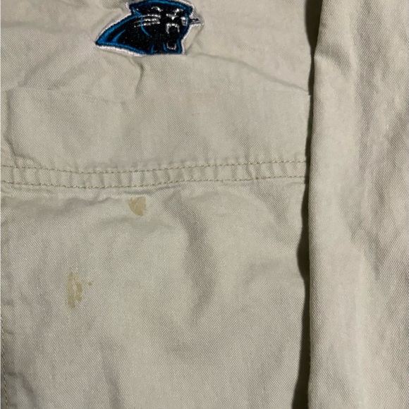 Vintage CSA XL Carolina Panther Embroidered Logo Cream Beige Long Sleeve Cotton - Picture 7 of 10